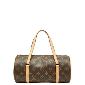 LOUIS VUITTON Authentic Brown Monogram Leather Papillon 26 Bag